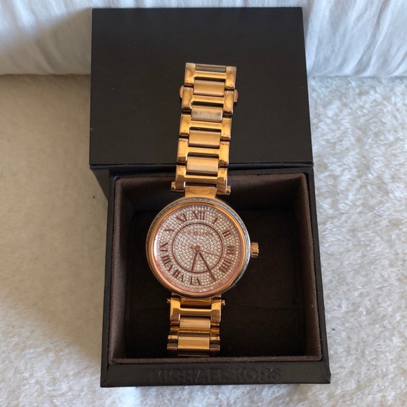 MICHAEL KORS ROSE GOLD DIAMOND FACE WATCH - Picture 9 of 10